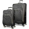Kenneth Cole Reaction Chelsea - Twill di poliestere espandibile, 50,8 cm, Nero, 2-Piece Set (20/28), Chelsea Bagagli Chevron