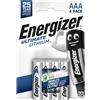 Energizer 4 Batterie AAA Energizer Ultimate Lithium L92 1.5V per High Drain