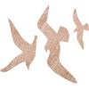 Rustic Wooden Bird Wall Art Light Brown Reusable Hanging Coastal Wall Decoration