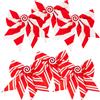 Reusable Christmas Gift Bow Toppers 6Pcs Large Red White Stripe Holiday Decor