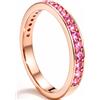Senza marchio Anello di fidanzamento con pietre preziose zaffiro rosa Ceylon certificato na...