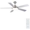 Newday Ventilatore da Soffitto con Luce e Telecomando Argento, 107cm Pale da Sof