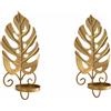 Portacandele con Foglia di Monstera Vintage Candelabro a Muro Artistico