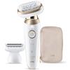 Braun Epilatore SILK EPIL 9 Flex 3D (Ricaricabile) White e Gold SES9 030