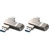 Lexar D40E 128GB Dual USB Drive, Chiavetta USB Type C, Champagne Argento