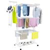 HOMIDEC Stendino Verticale 4 Livelli Stendibiancheria Allungabile con Ruote Acciaio