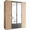 Avanti Trendstore Armadio a 4 ante battenti CREMONA con 2 cassetti e specchio, in laminato.