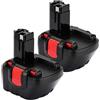 Tecmana 2X Tecmana 12V 3.5Ah NI-MH Batteria per Bosch 2607335261 2607335274 2607335375 2