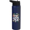 Tea Enthusiast Beverage Lovers Delight I Love Tea Leafy Tazze Aroma Fans Stainless Steel Insulated Water Bottle