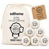 edihome, Palline per Asciugatrice in Lana 100% Naturale - Set da 6 Palle Asciugatrice che Riducono i Tempi di Asciugatura e Ammorbidiscono il Bucato, Alternativa Ecologica, con Sacchetto