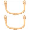 2Pcs Reusable Bamboo Teapot Handle Replacement Beige Wicker for Ceramic Pot