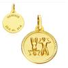FMF Ciondolo Oro 18K 750 Mls. Medaglia Oroscopio 16 MM 1,60 Grani. Gemelli