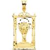 FMF Pendente Oro 9K 375 Mls. Medaglia Vergine Del Pilar Palio 34X20 MM 3,35 Grammi