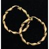 MR Orecchini Oro 18K 750 Mls. Anelli Ritorti Brillante-Matte 38,5x4 MM. 3,35 Grammi
