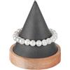 Grey Solid Wood Jewelry Display Holder Cone for Bracelet Watch Organizer