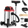 BAKAJI Aspirapolvere Professionale per Liquidi e Solidi Potenza 1200 W, Aspiratutto Aspiraliquidi con Filtro Interno, Filtro HEPA, Tubo Aspirante Flessibile e Bidone in Acciaio Inox da 30 Litri