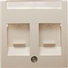 Hager Tapa central con protección de suciedad y portaetiquetas doble, series berker S.1/ B.3/ B.7 de hager, blanco brillo
