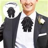 Groom Black Bow Tie Collar Charm Wedding Bouquet Rhinestone Decoration