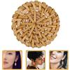 5Pcs Solid Rattan Disc Charm for DIY Jewelry and Reusable Light Brown