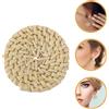 5Pcs Solid Rattan Disc Charm for DIY Jewelry and Reusable Light Brown