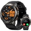 KOSPET TANK T3 Smartwatch，Impermeabile 5ATM & IP69K, Batteria Extra Large | Corpo in Acciaio Completo, Monitoraggio Frequenza Cardiaca e SpO2, 170+Modalità Sportiva, Compatibile Android & iPhone Nero