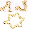 Golden Alloy Open Bezel Jewelry Pendant Frame 10Pcs Lightweight