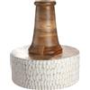 GILDE Vaso Petalo in legno di mango, motivo squame di pesce, diametro 30 cm | Materiale: legno di mango, opaco, motivo squame di pesce. Non impermeabile, adatto per fiori secchi e rami.