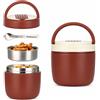 Cozary Contenitore Termico per Alimenti 1,2L - Acciaio Inox | Contenitore termico per alimenti in acciaio inox 304, 1,2L, 13,5x13,5cm. caldo/freddo fino a 3-4h.