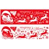 2Pcs PVC Christmas Wall Stickers Red Santa Claus Elk Decor