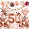 Almaxi 50 Anni Compleanno Dnna,Palloncini 50 Anni Compleanno Oro Rosa