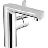 Cornat Semme SEM1 - Miscelatore monocomando per lavabo, corpo in ottone cromato, senza sforzo, valvola di scarico, rubinetto ad alta pressione per bagno/lavandino, argento