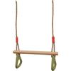 small foot 6120 Altalena con anelli da ginnastica 2 in 1 small foot, altalena in legno per bambini, con anelli metallici dai quali potersi appendere, da 3 anni in su