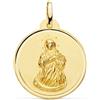 FMF Pendente Oro 18K 750 Mls. Medaglia Vergine Immacolata Con Bisel 22 MM 3,35 Gramm