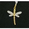 SR Pendente Oro 18k. Libellula Con Zirconi E Oro Bianco. 21 MM