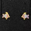 MR Orecchini Oro 18K 750 Mls. Pesci Con Smalto 5,6 MM.