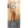 Senza marchio Mappamondo in alluminio bianco 12" supporto treppiede girevole in legno 64" a...