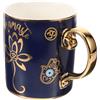 Vintage Beige Ceramic Evil Eye Mug Reusable Coffee Cup with Smooth Surface