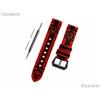 NICKSTON Rosso & Nero Teschio Ossa Fascia Cinturino per Fossil Gen 5 Carlyle Hr 44mm -B22