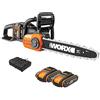 Worx WG384E - Motosega 220 V 2,0 Ah 2 bat, 40 V