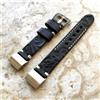 NICKSTON Nero E Grigio Goffrato Artigianale IN Pelle Cinturino per Fitbit Charge 2