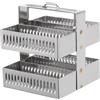 Silver Stainless Steel Staining Rack 30 Slots Durable Microscope Slide Holder