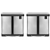 Les Collectors Pattumiera per raccolta differenziata 2 scomparti a pedali N°928 acciaio inox Capacità 60L, Resistente, Compatto, Design elegante, Chiusura silenziosa, Secchi interni removibili