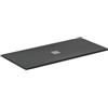 Ideal Standard - Ultra Flat S+, Piatto doccia rettangolare ultrasottile in resina effetto pietra, 170x80cm, Ideal Solid, Scarico centrale, Nero