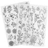 Floral Embroidery Patterns Water Soluble Stabilizer White Reusable Fabric Sheets