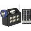 Jortan GENERATORE CON PANNELLO SOLARE PORTATILE CON CASSA BLUETOOTH RADIO FM E TORCIA
