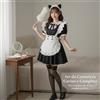 Costume Donna Cosplay Cameriera, Abito Manica Corta con Balze, per Halloween