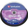 TARRINA 10 DISCHI VERBATIM DVD+R 4.7GB 16X PACCO 43498 BOBINA LOTTO UNITA