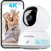 4K Telecamera Wi Fi Interno Baby monitor con 360° Rilevamento AI Visione