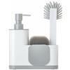 VIGAR Monobloc - Set di lavello, 4 pezzi, colore: bianco, 350 mm, Plastica, grig