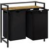 Lifewit Cesto Portabiancheria 2 Scomparti 95L, Mobile Biancheria Sporca